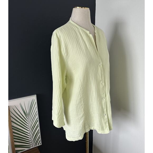 Eileen Fisher Women’s Linen Top Woven Linen Long Shirt Buttoned - Picture 3 of 10